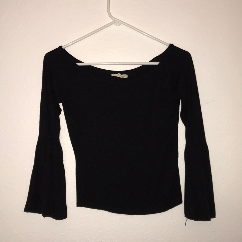 LA Hearts black bell sleeve top